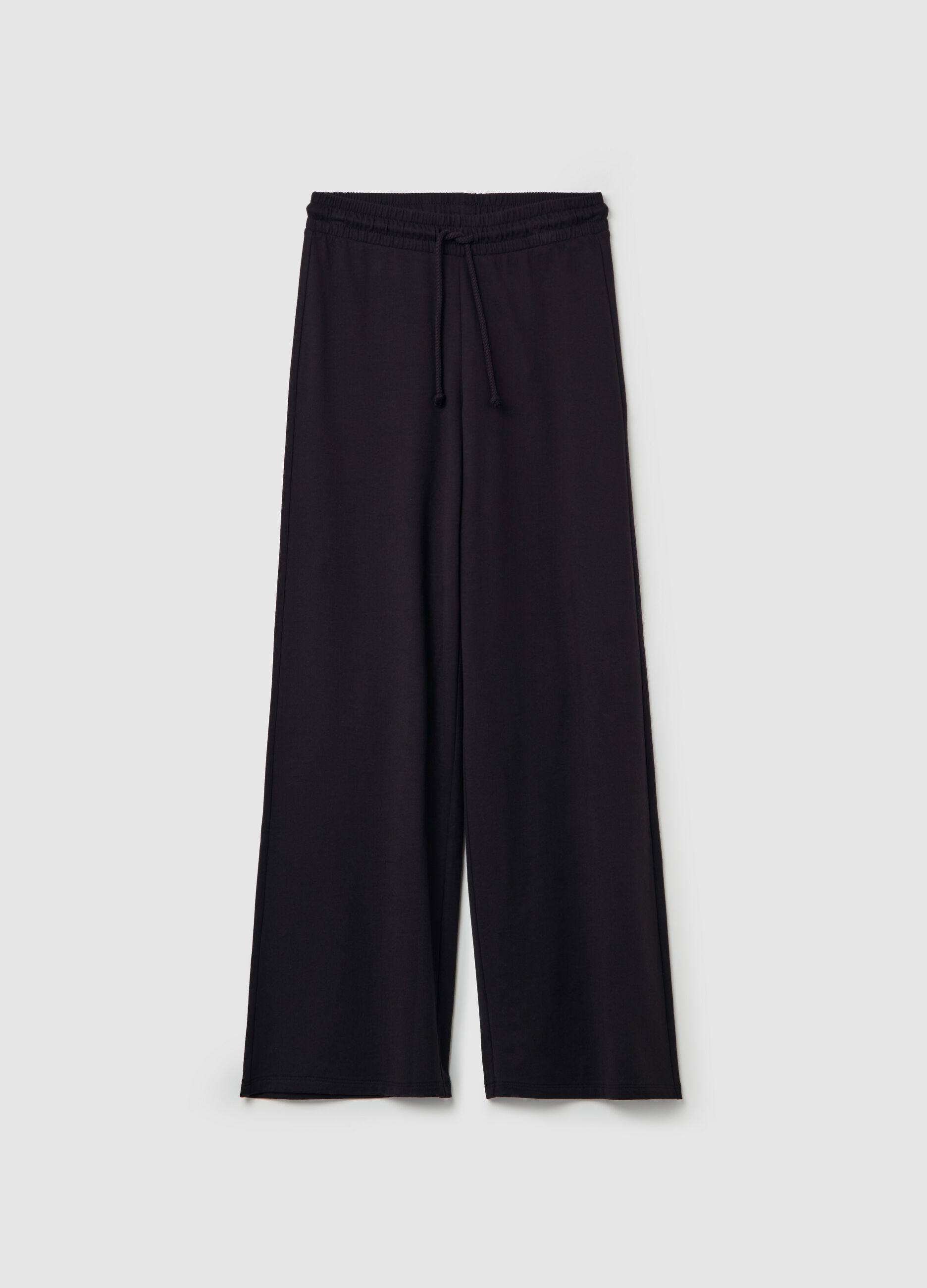 Wide-leg joggers in fleece