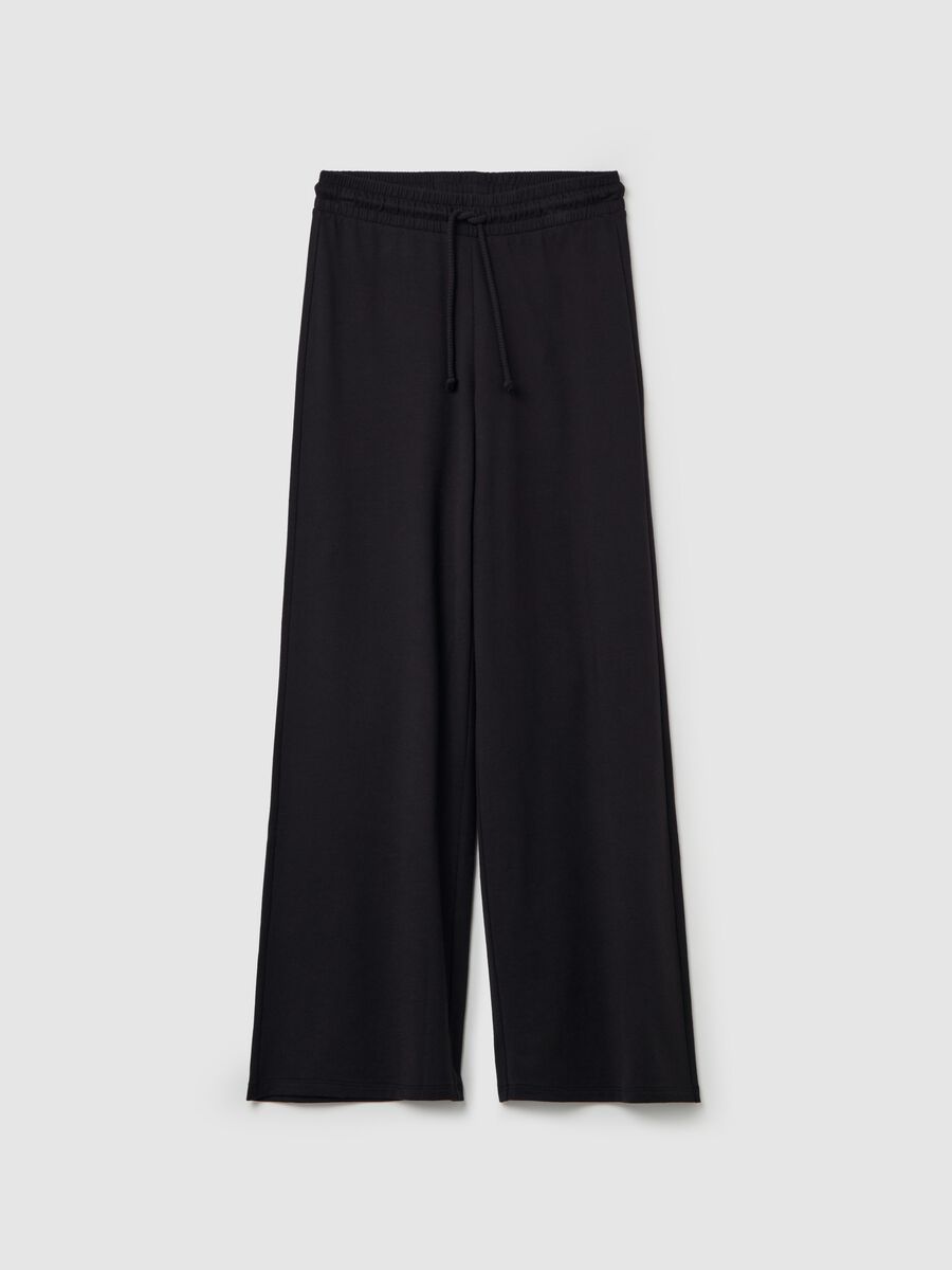 Wide-leg joggers in fleece_4