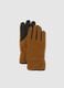 Brown and Black Fleece Gloves_0
