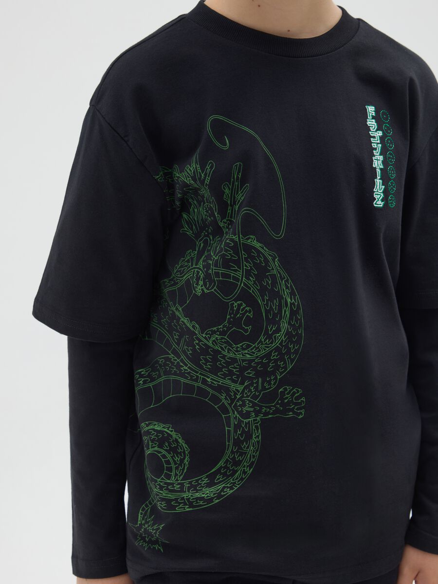 Maglietta da ragazzo in puro cotone nero oversize_2