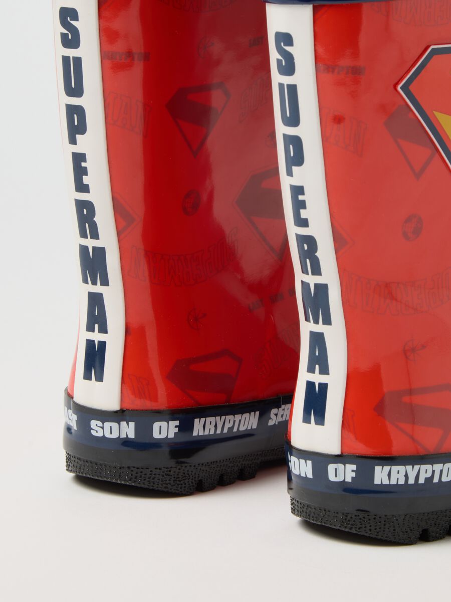 Multicoloured red rubber kids' boots with Superman logo_2