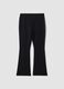 Black flared leggings in stretch fabric_2
