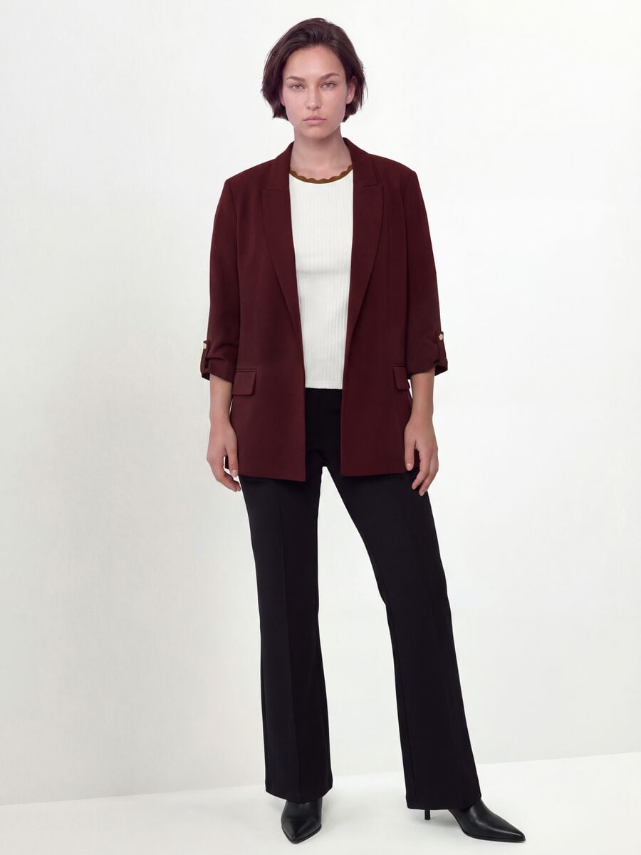 Blazer rosso regular fit foderato con rever classico_2