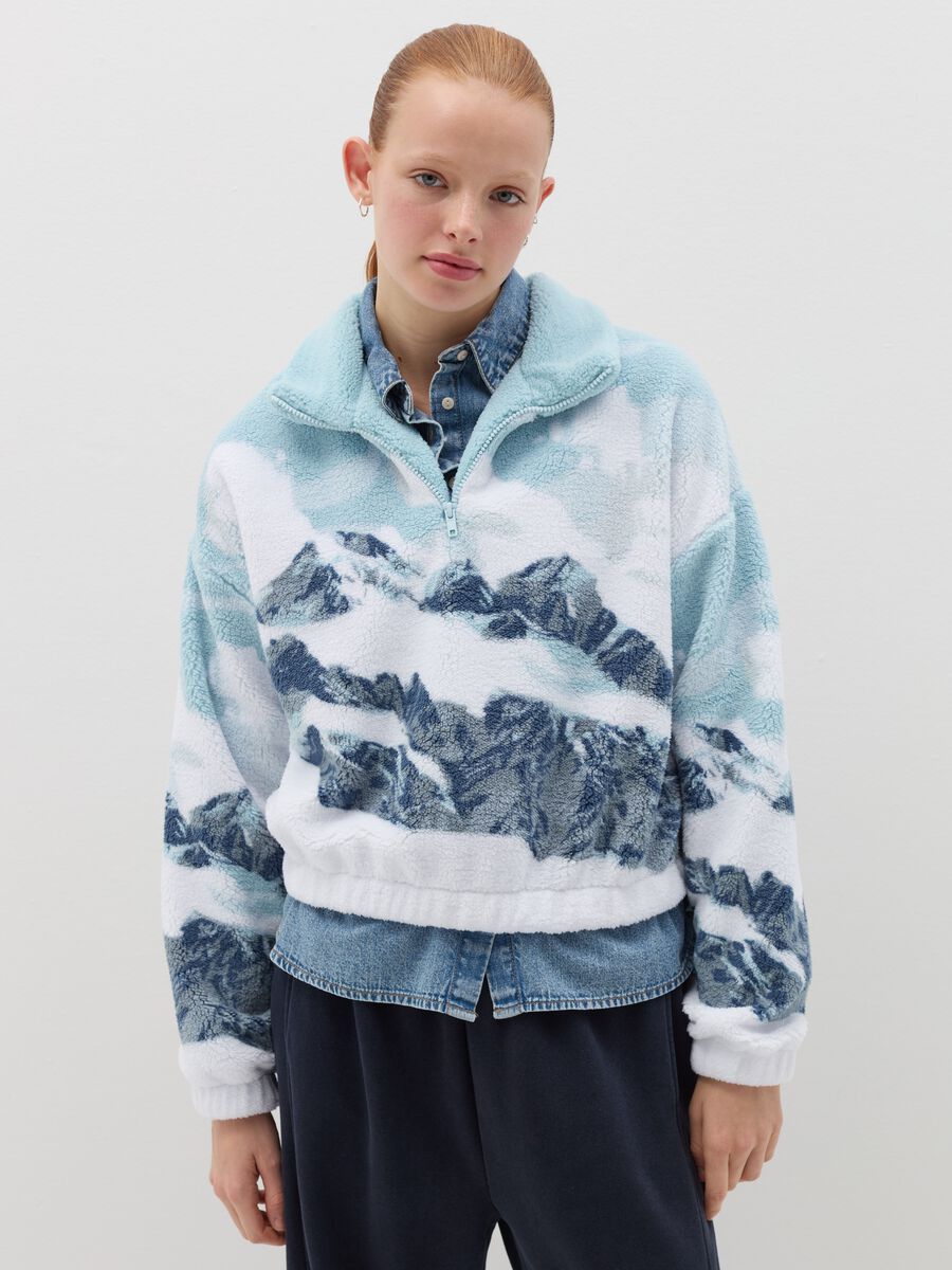 Half-zip sweatshirt in fleece_0