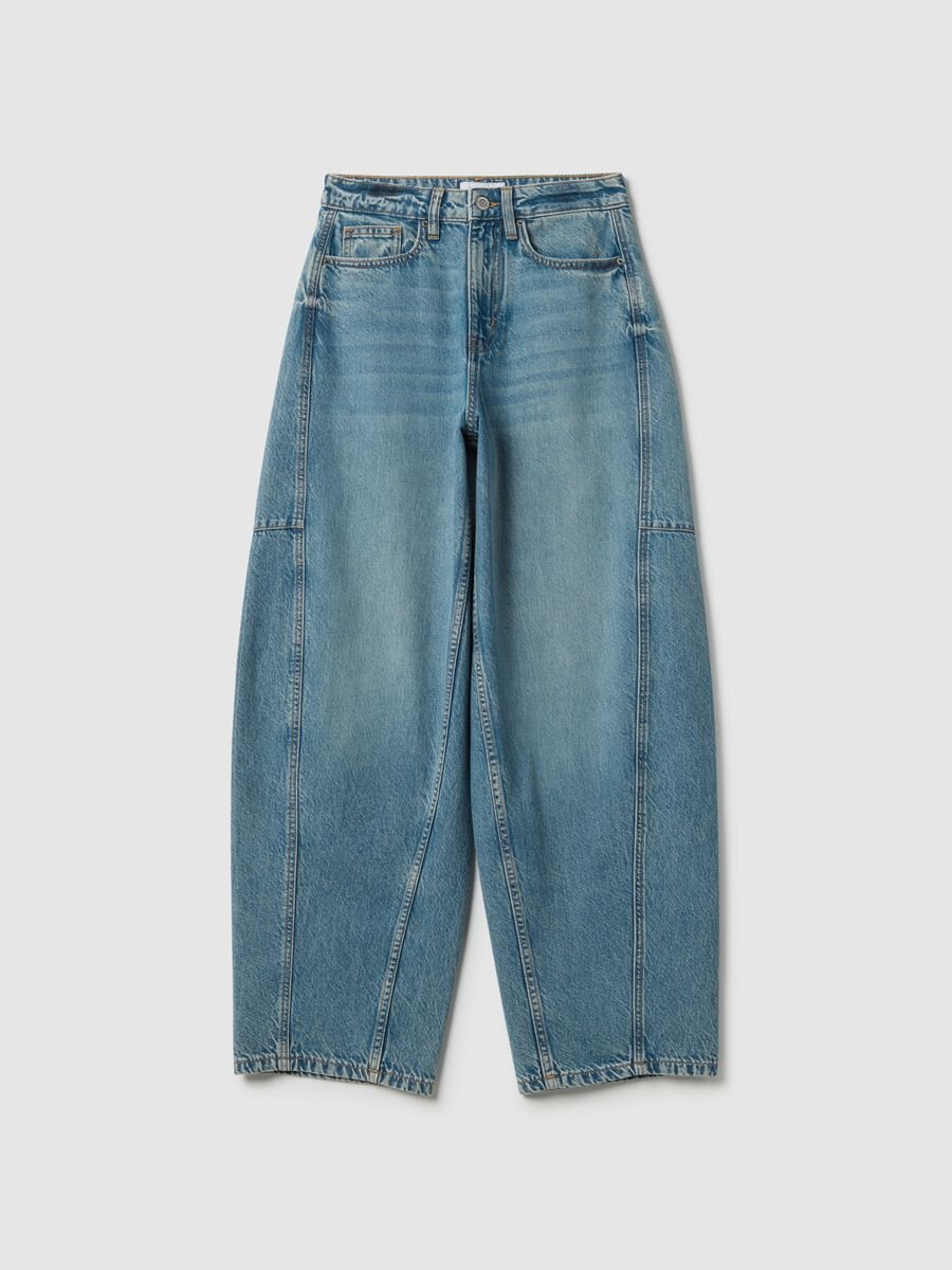 Pure Cotton Blue Regular Fit Skater Jeans_4