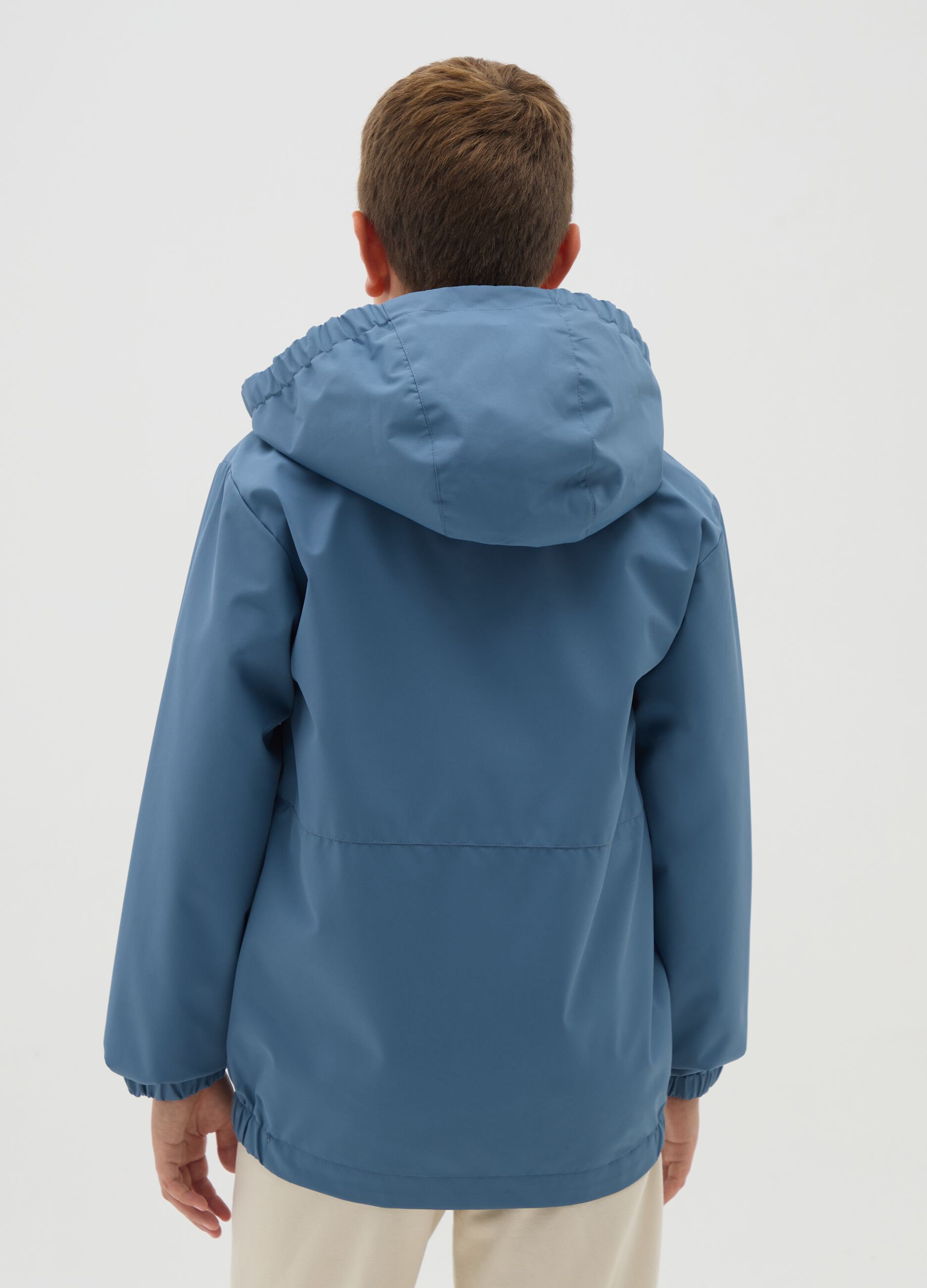Boys' jacket in blue fabric regular fit