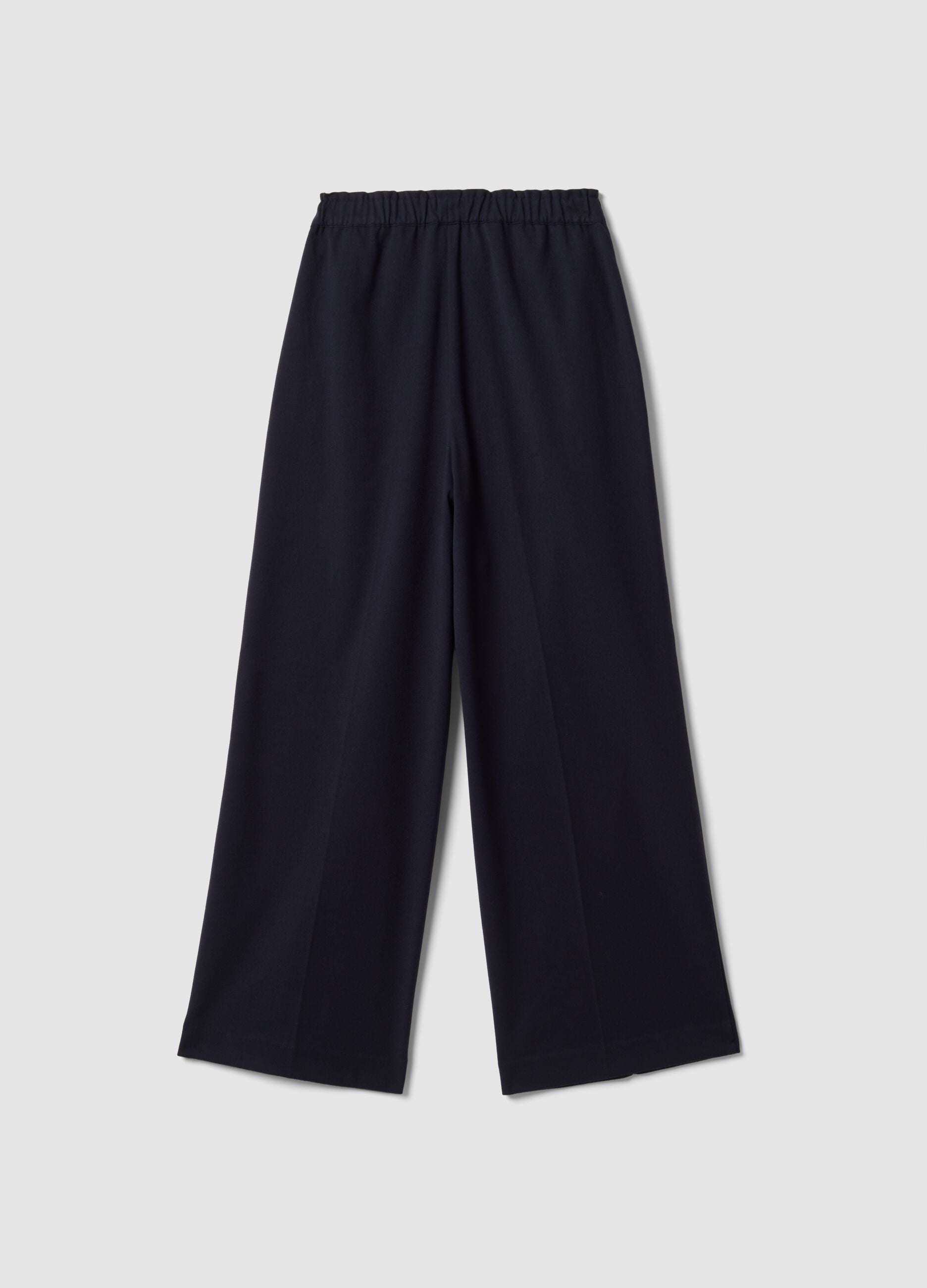 Jogger The Iconic Pants blu wide leg in viscosa elasticizzata