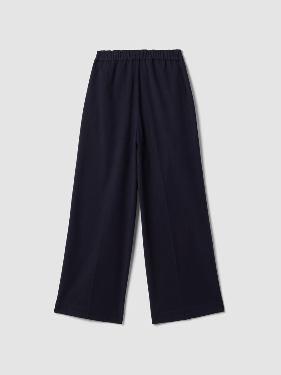 Jogger The Iconic Pants blu wide leg in viscosa elasticizzata_6