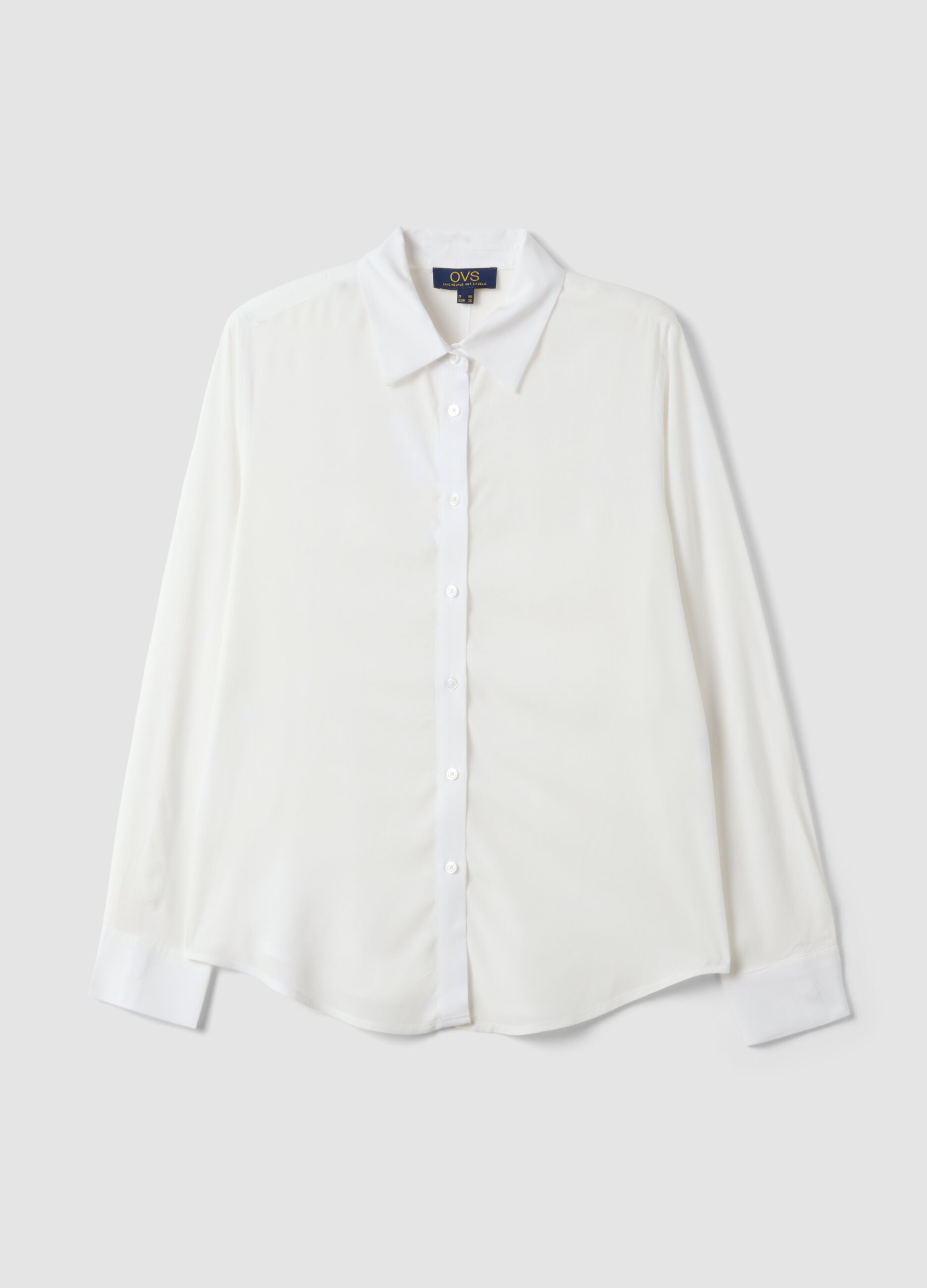 Camicia bianca in pura viscosa regular fit