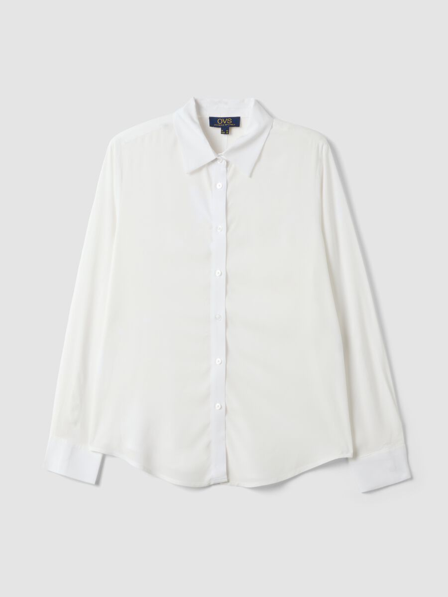Camicia bianca in pura viscosa regular fit_4