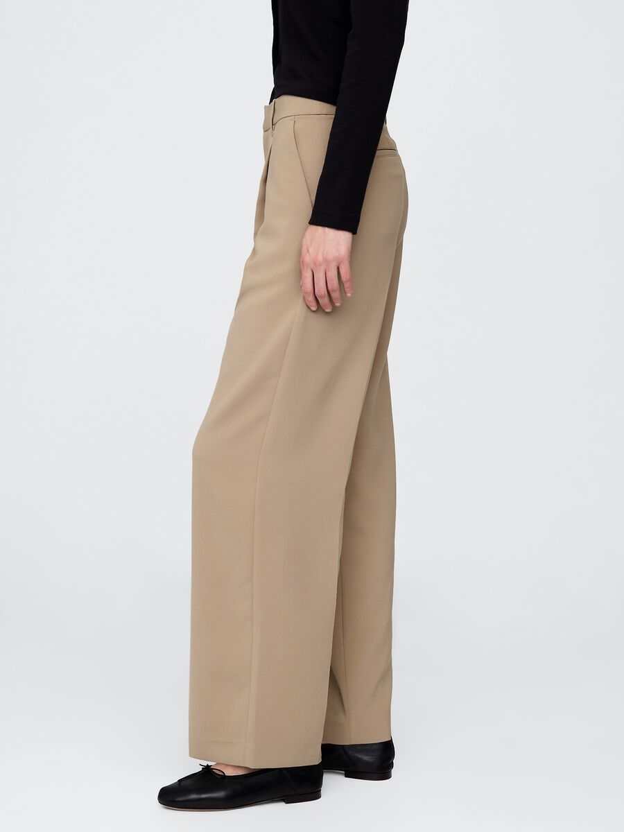 Beige Stretch Fabric Trousers_3