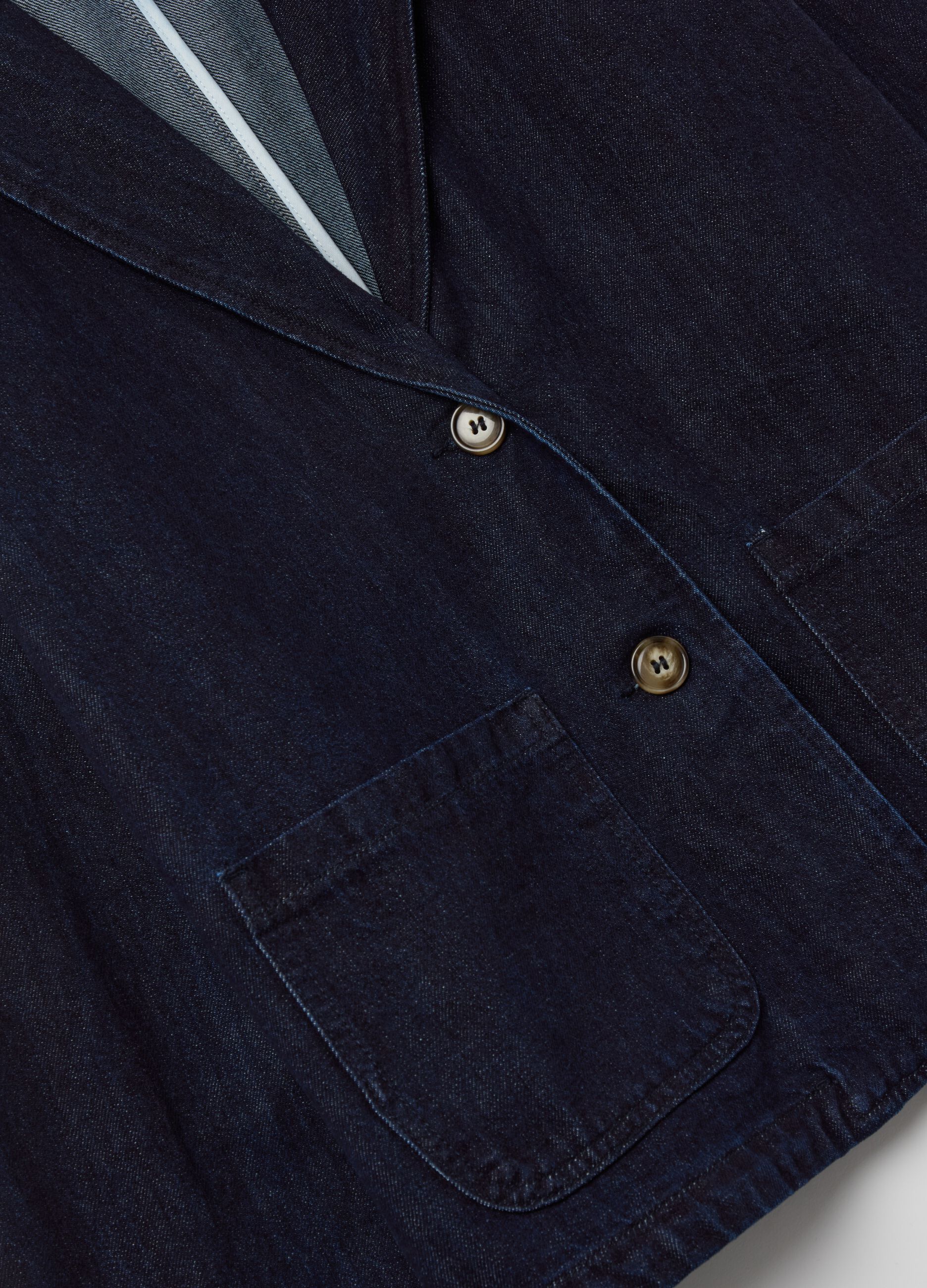 Single-breasted blazer in denim