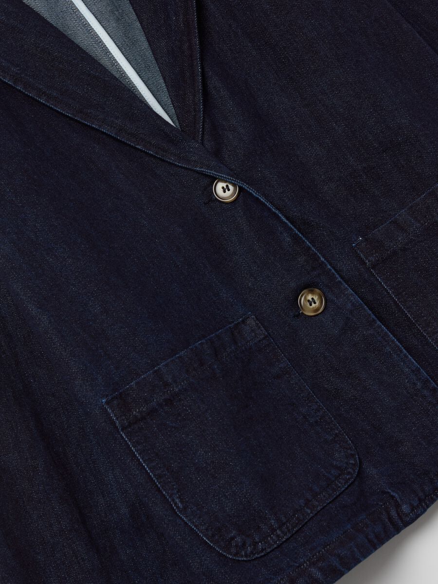 Single-breasted blazer in denim_5