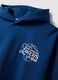 Blue cotton-blend hoodie with Lakers print_1