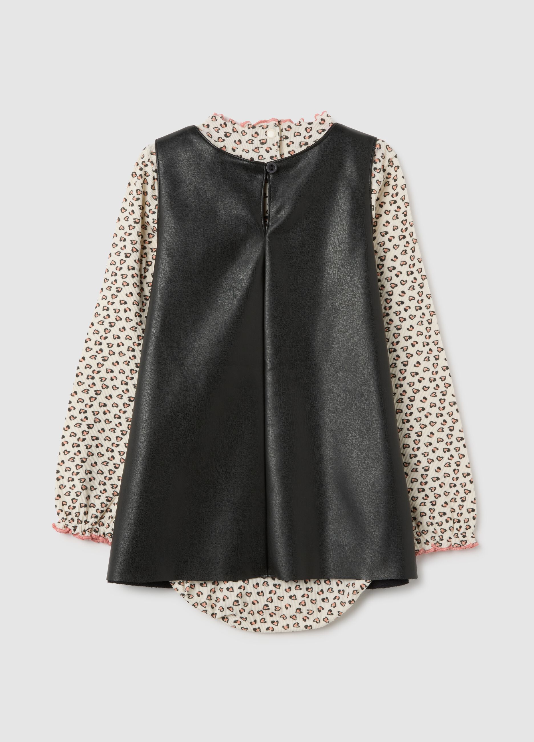 Set da bambina in cotone elasticizzato nero