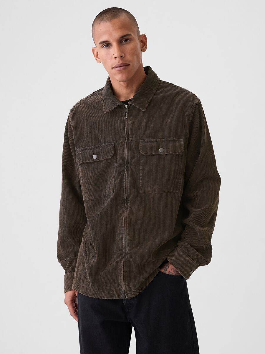 Shacket full-zip in corduroy_0