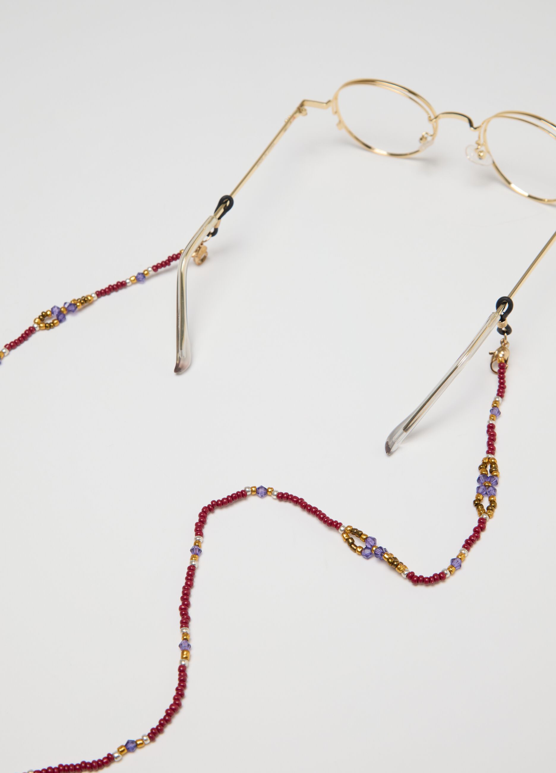 Catena per occhiali con perline multicolore