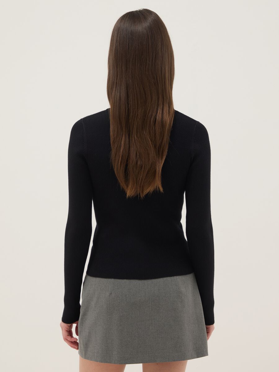 Cardigan in misto viscosa nero vestibilit&agrave; fitted_3