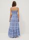 Abito lungo blu in puro cotone con spalline annodate_3