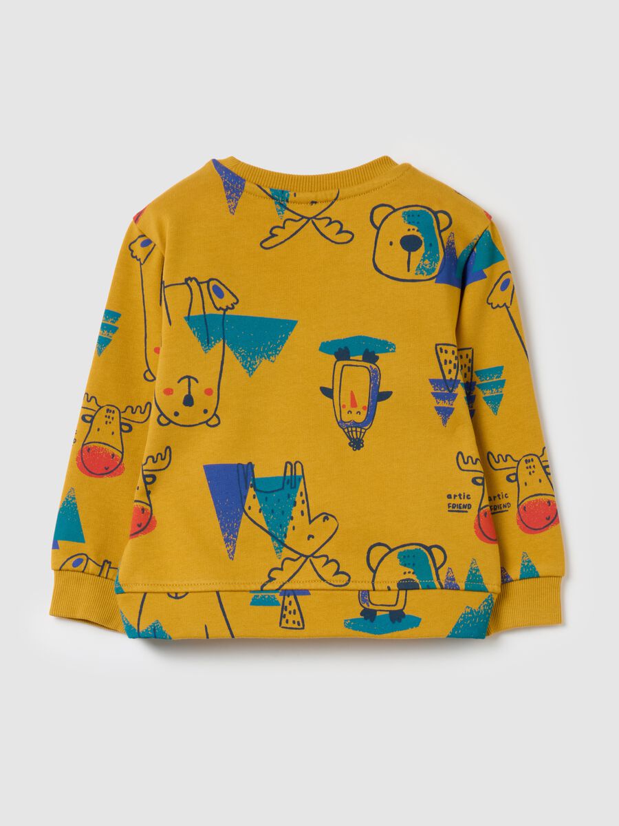 French terry sweatshirt with Pole animals print_1
