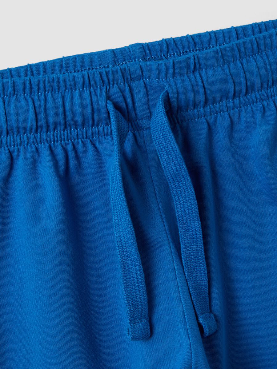 Blue organic cotton shorts with elasticated waist_2