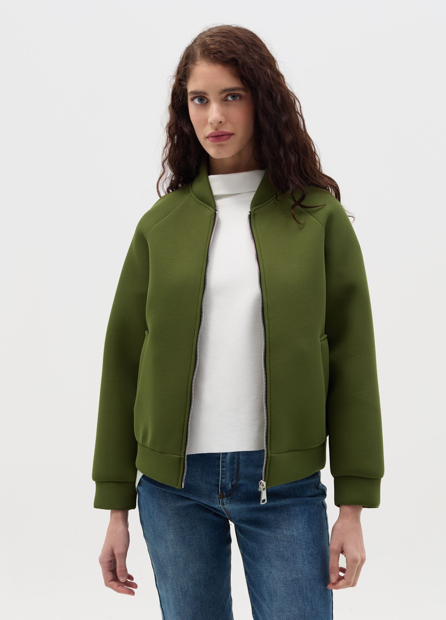 Full-zip bomber jacket