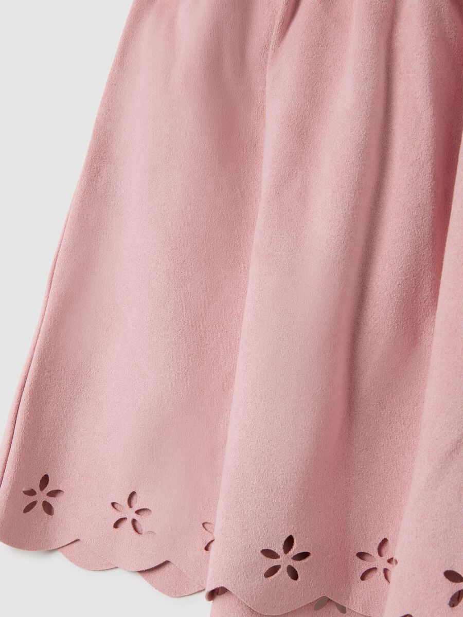 Girl's skirt in pink stretch mixed fabric_3