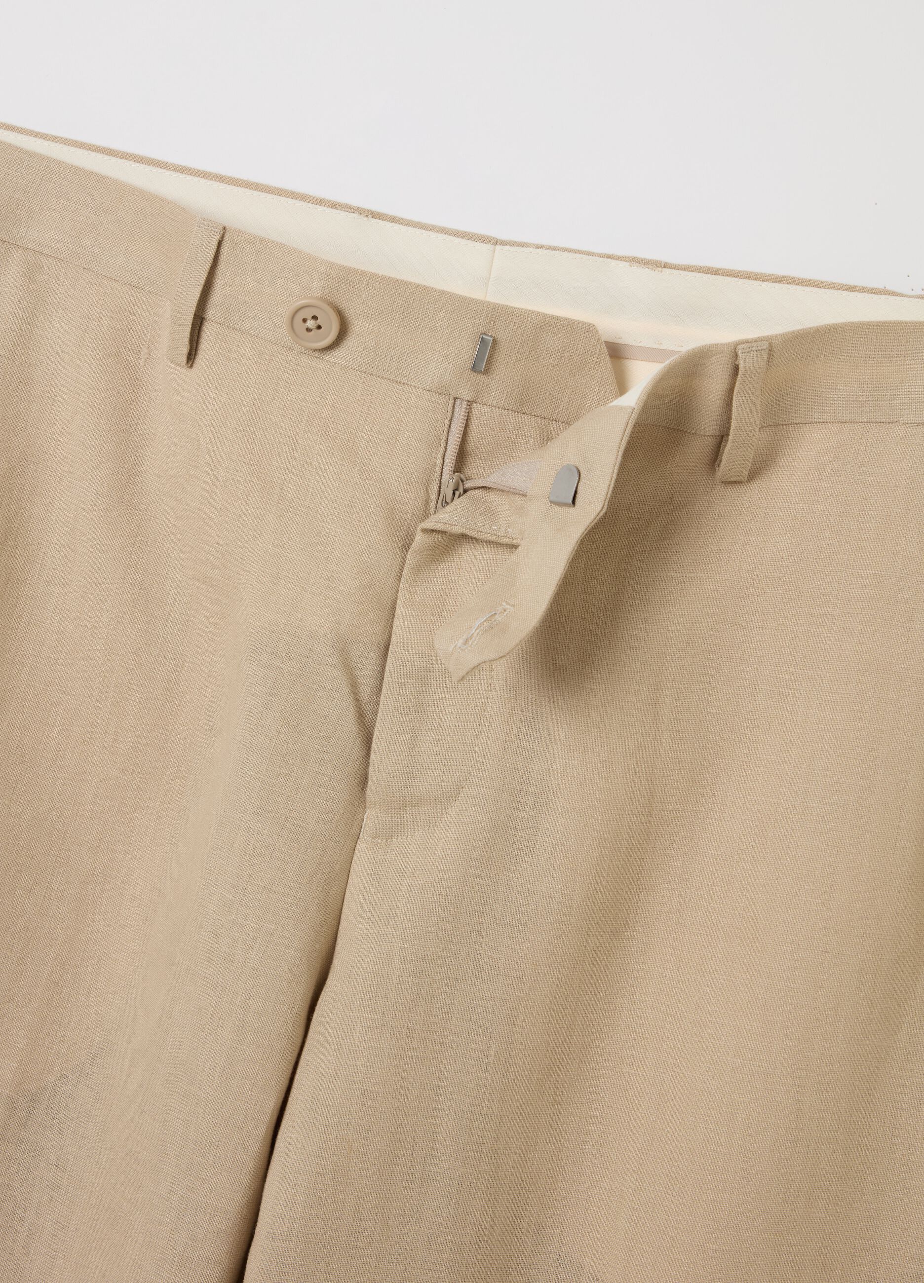 Contemporary regular-fit trousers in linen