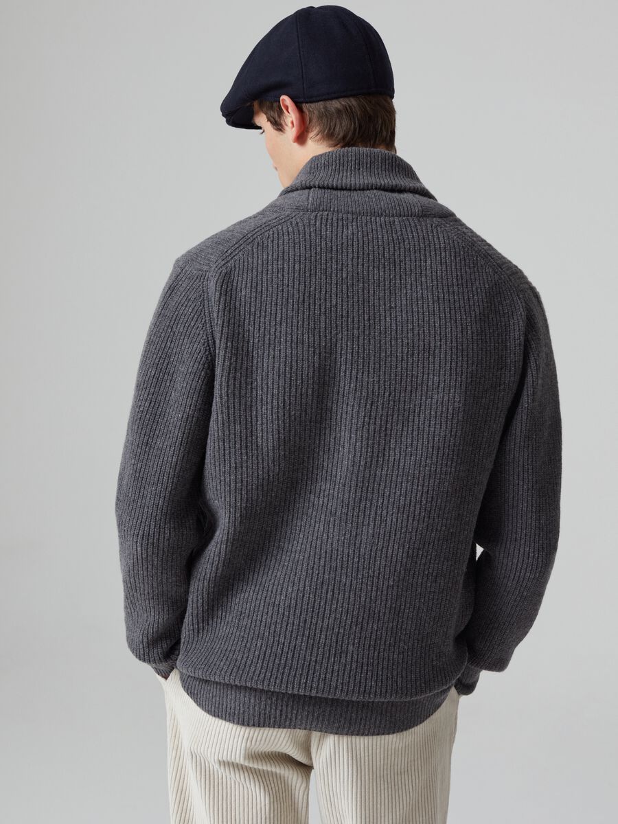 Cardigan melange collo a scialle_2