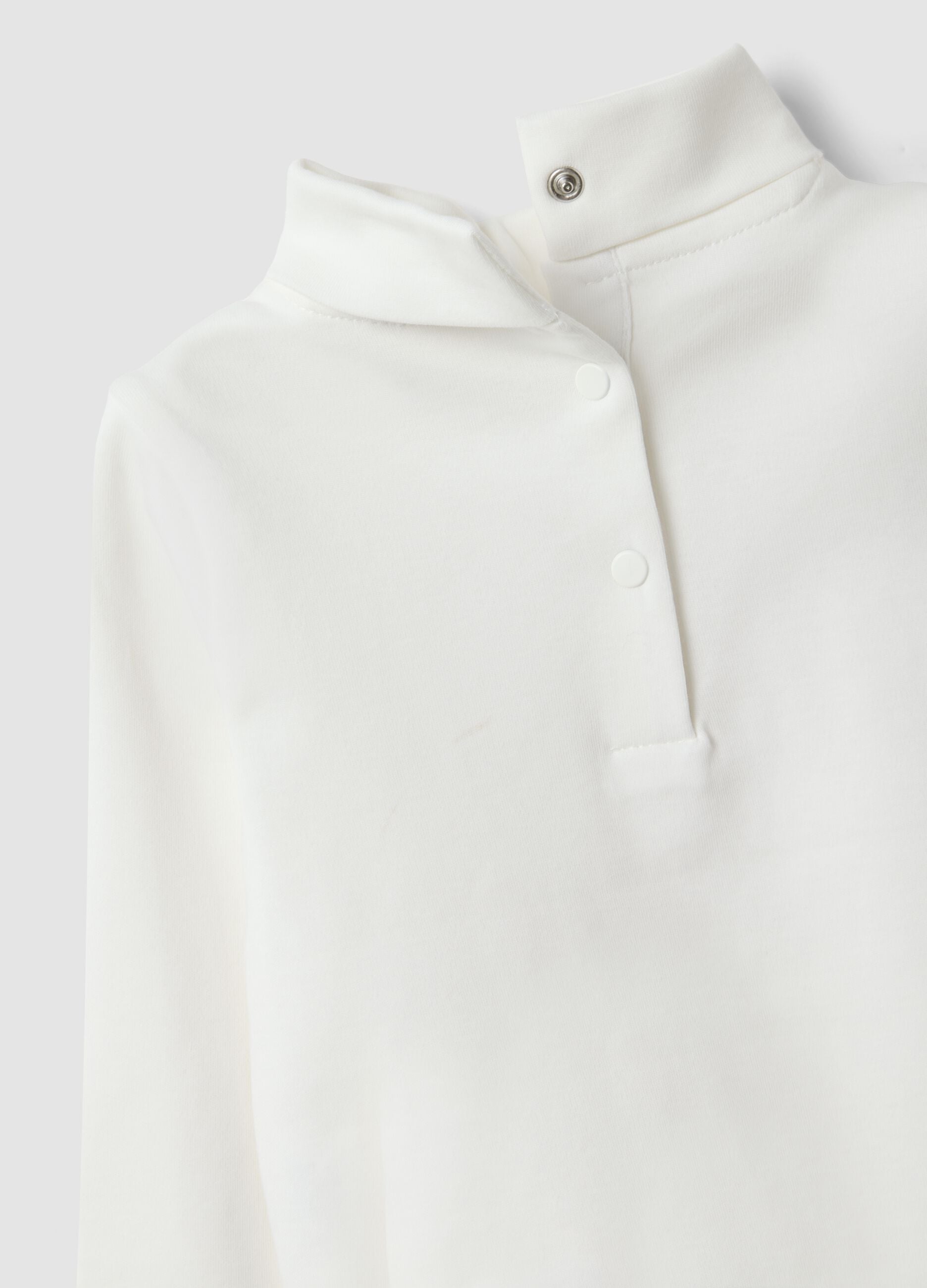White pure organic cotton crew-neck T-shirt