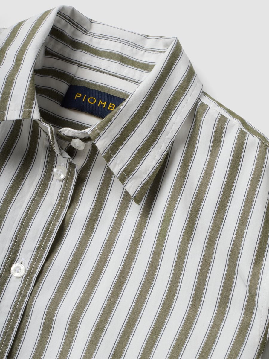 White poplin shirt with green stripes, regular fit_2