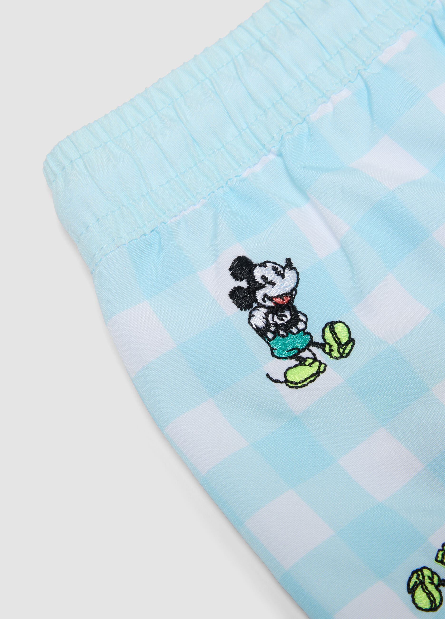 Blue printed swim shorts for boys