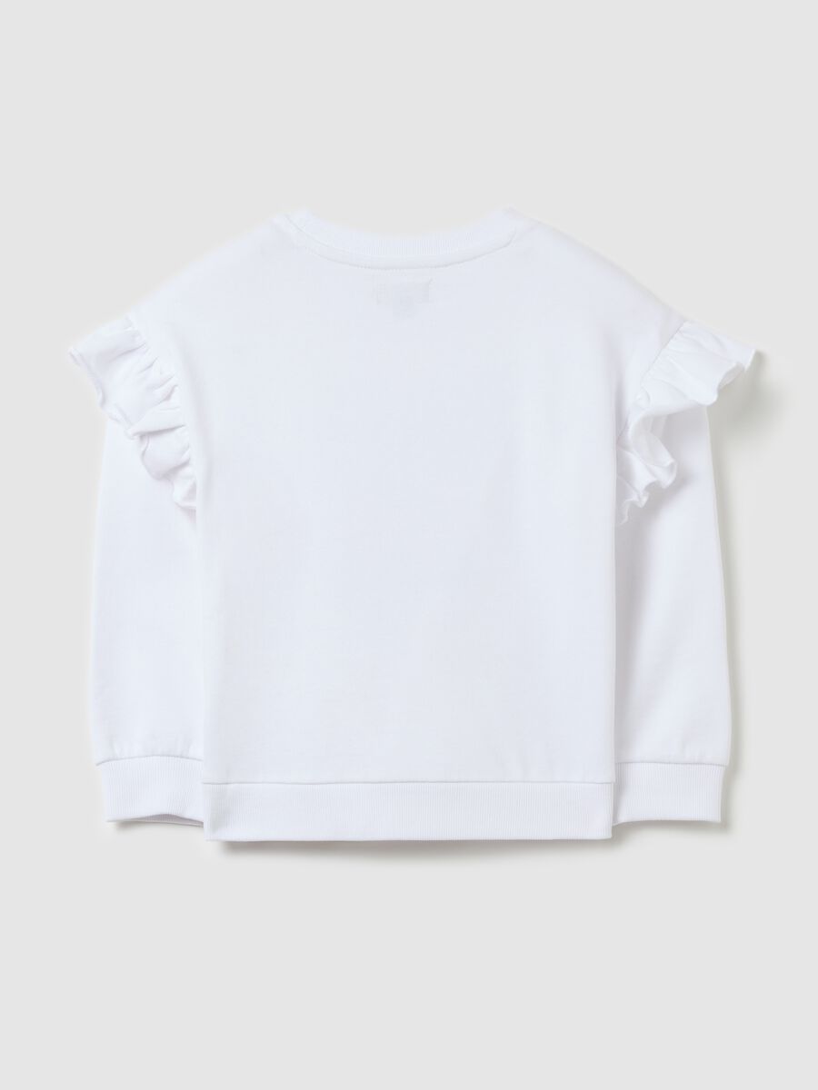 Sweatshirt with flounce and "I love you cherry much” print_1