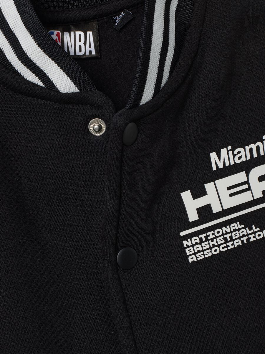 Black college-style cotton-blend sweatshirt with Miami Heat logo_2