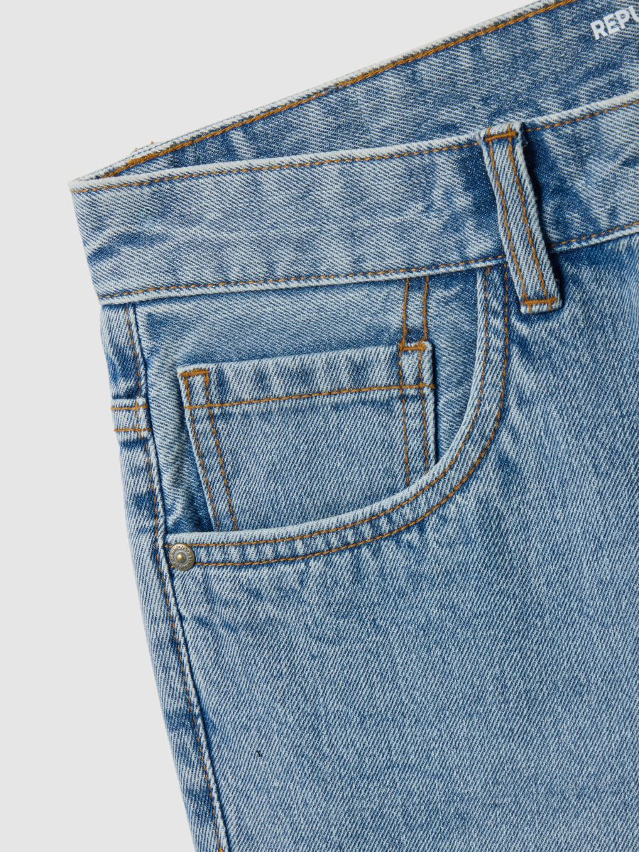 Men's Grey Denim Pure Cotton Slim Fit Shorts_1
