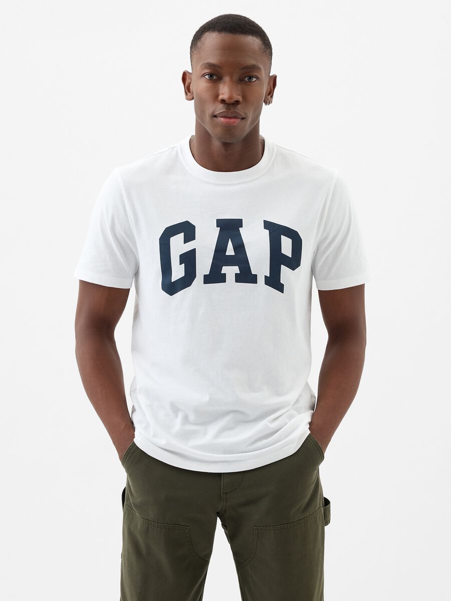 Cotton T-shirt with logo print_0