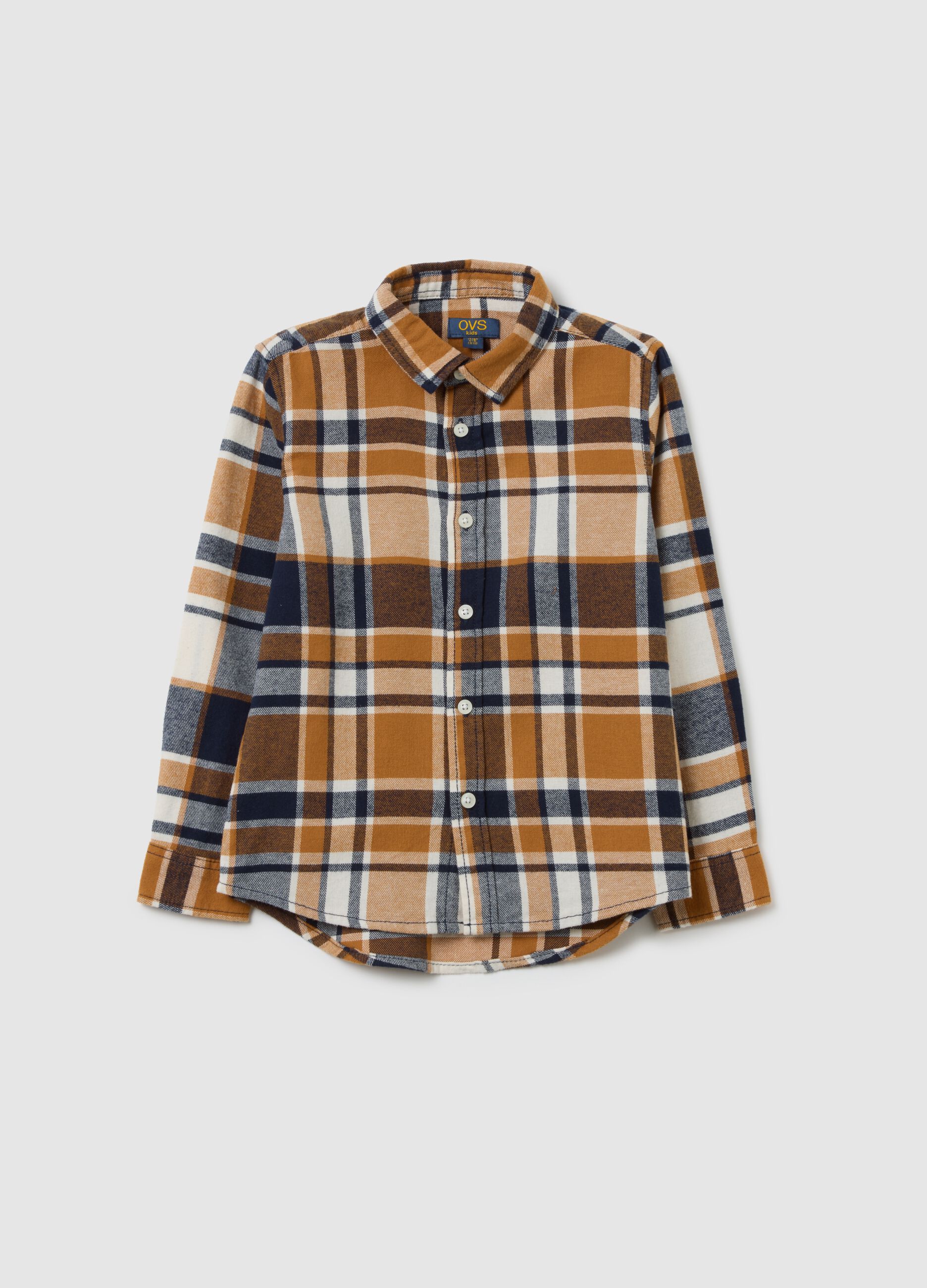 Multicolour check shirt for children made from pure cotton and flannel