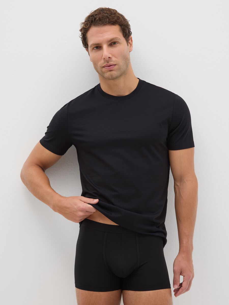 Twin pack black stretch cotton blend boxers regular fit_0
