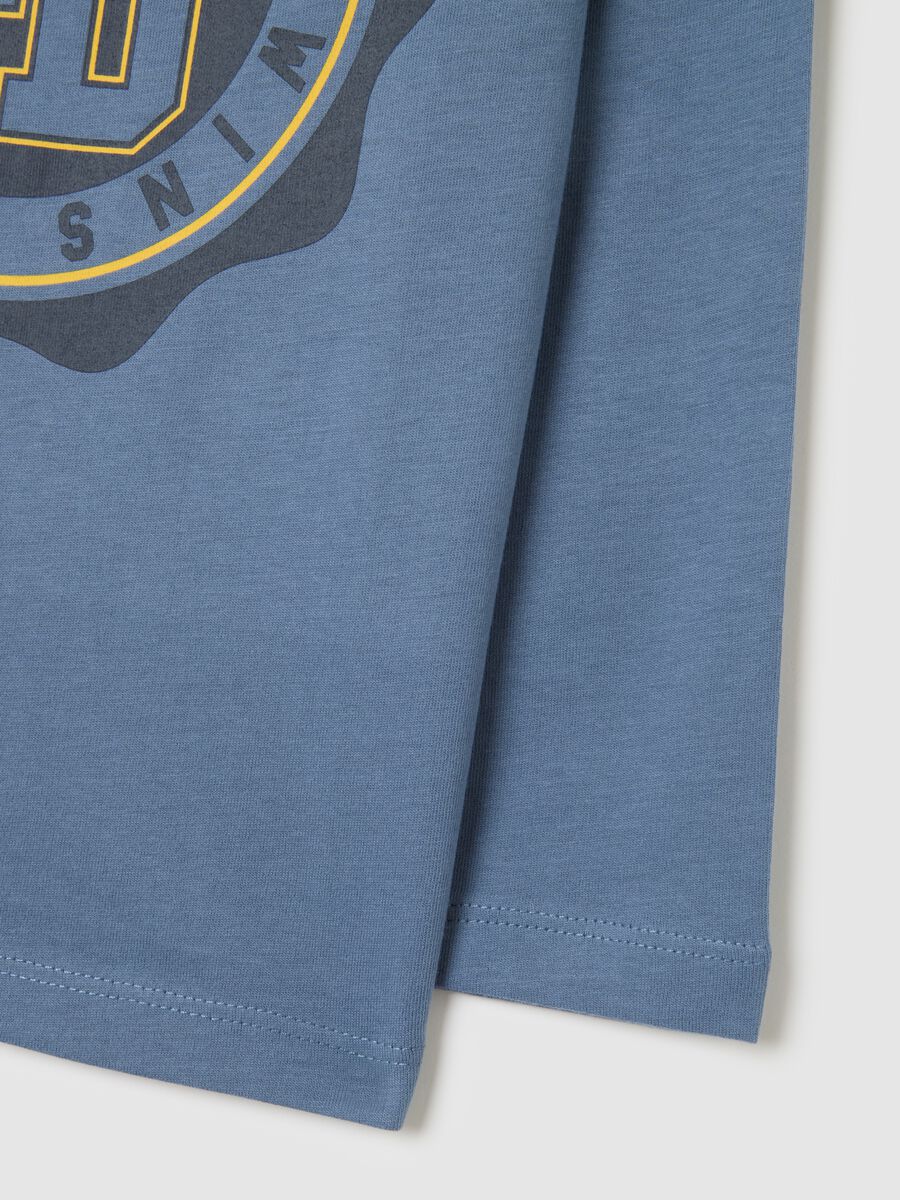 Children's blue pure cotton regular fit t-shirt with print_3