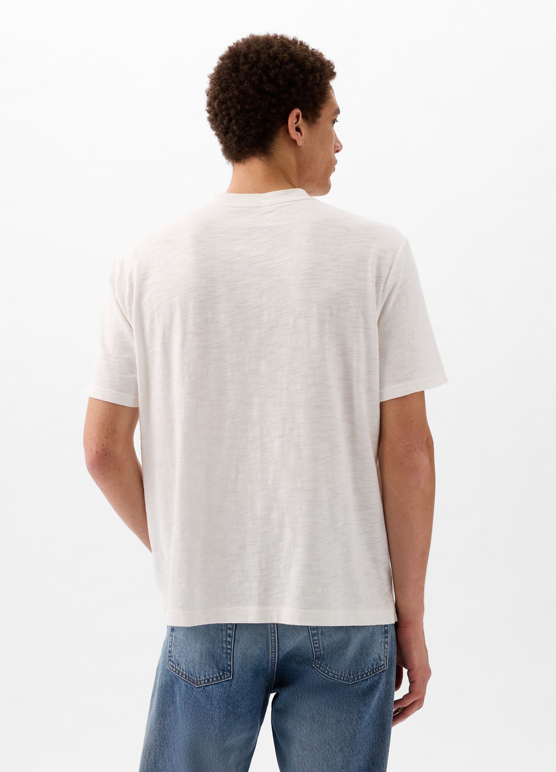 T-shirt in cotone con scollo serafino