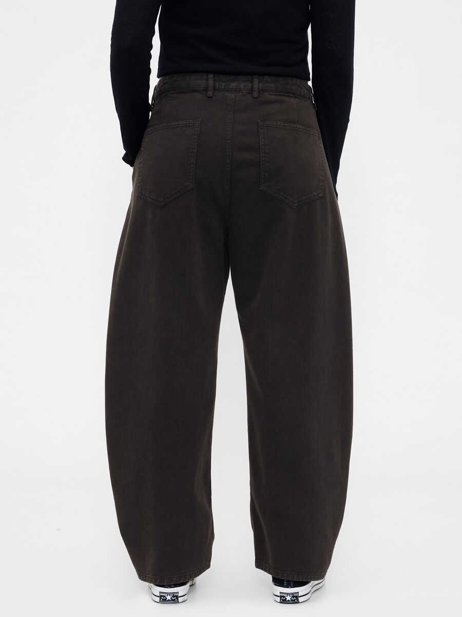 Pantaloni neri ampi in cotone_5