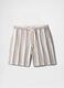 Multicolour Striped Cotton and Linen Blend Shorts_3