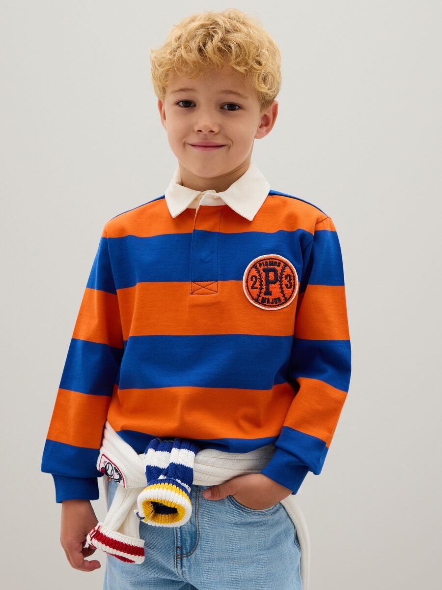 Polo da bambino in puro cotone multicolor regular fit_0