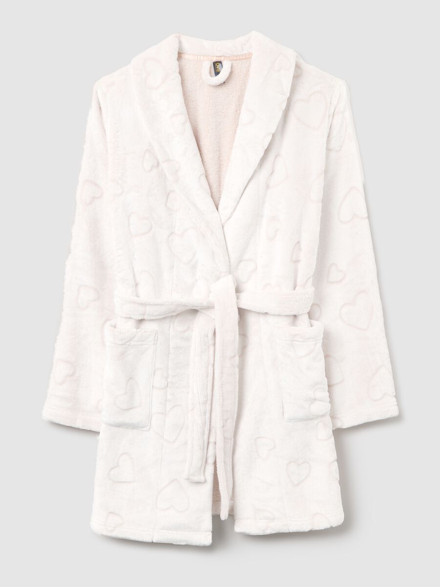 White dressing gown with pockets and hearts_4