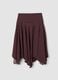 Brown polka-dot skirt in viscose blend with asymmetric hem_4