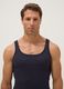 Blue pure cotton tank top regular fit_1