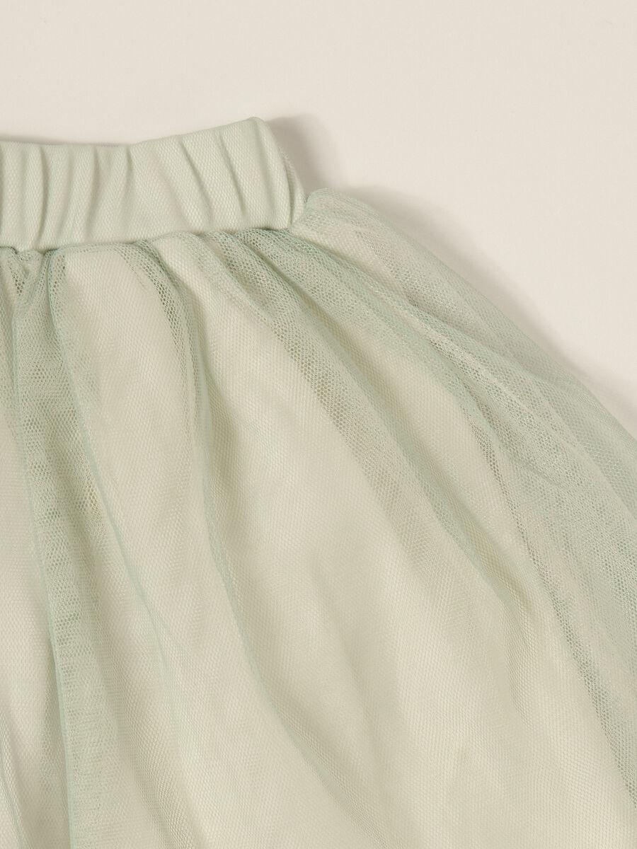 Light Green Cotton Skirt with Tulle_2