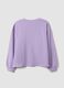 Purple pure cotton sweatshirt with star for girls, relaxed fit_4