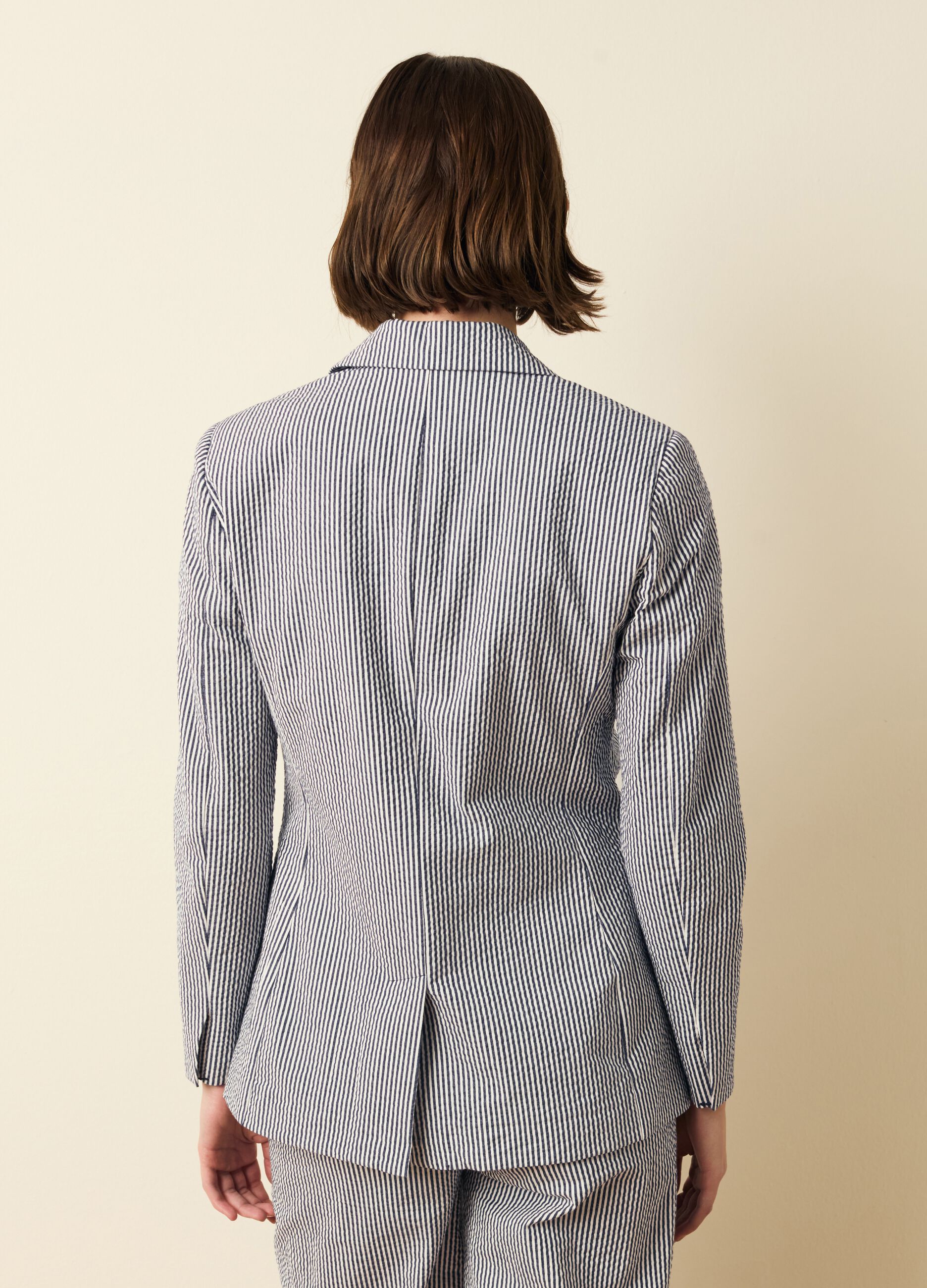 Blazer monopetto a righe sottili