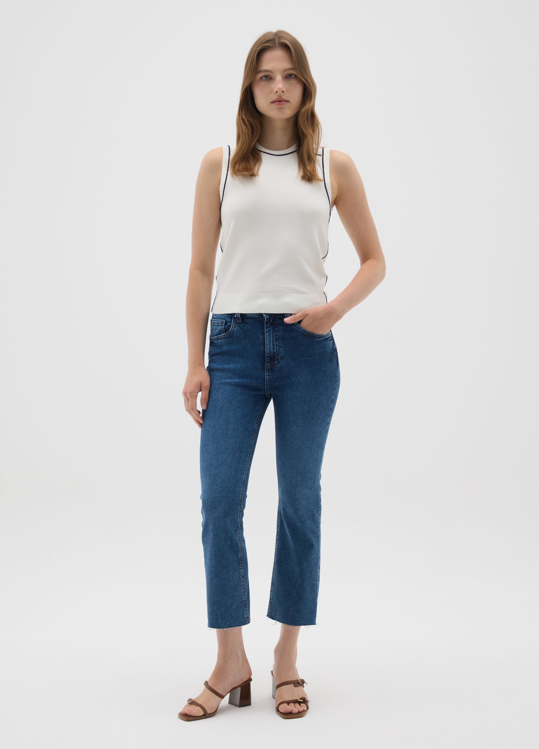 Women's Regular Fit Dark Blue Denim Jeans